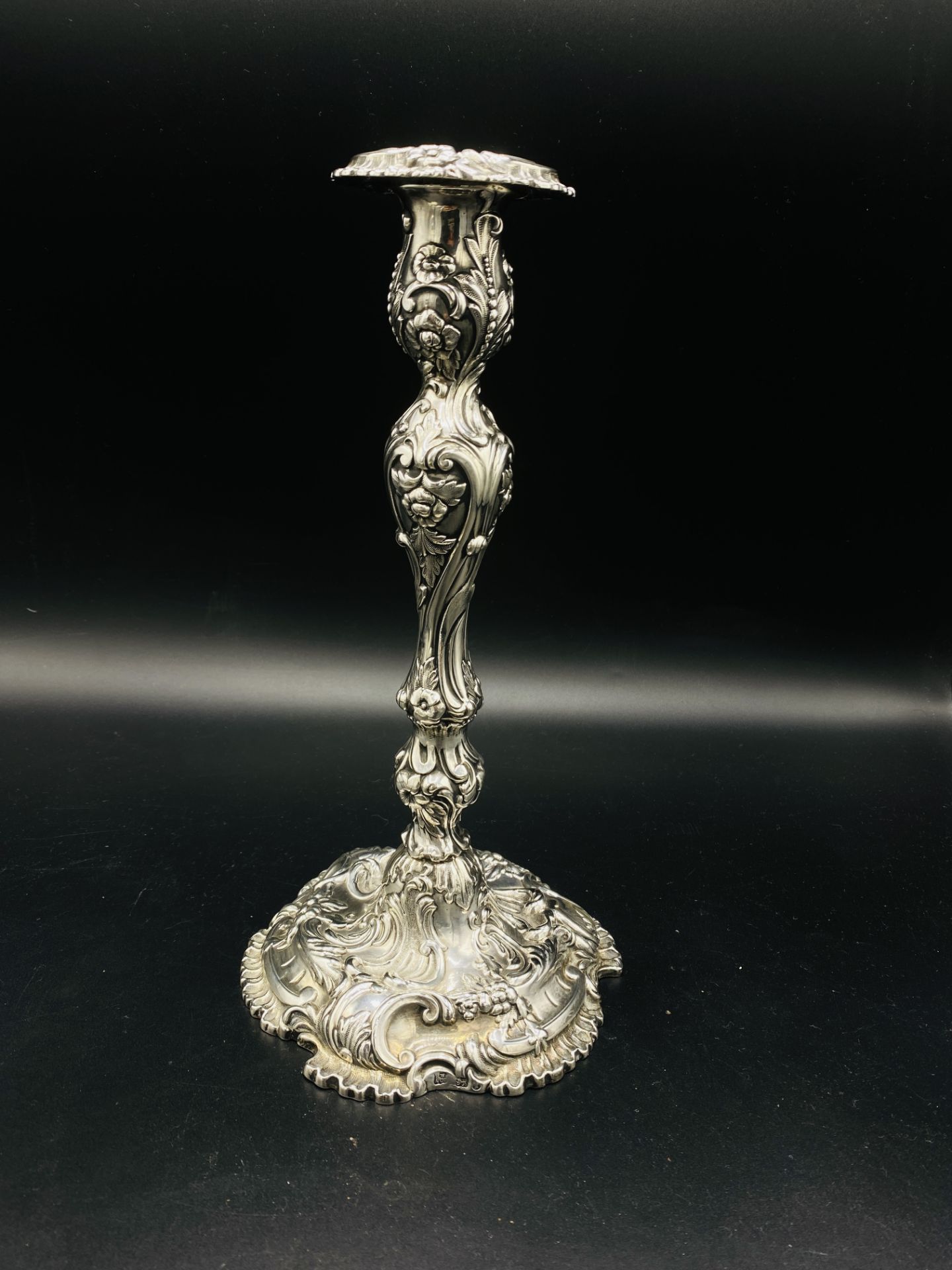 A pair of rococo silver candlesticks, by Henry Wilkinson & Co, Sheffield 1875 - Image 2 of 4