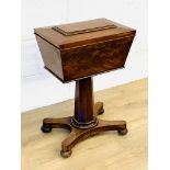 Mahogany workbox to pedestal base