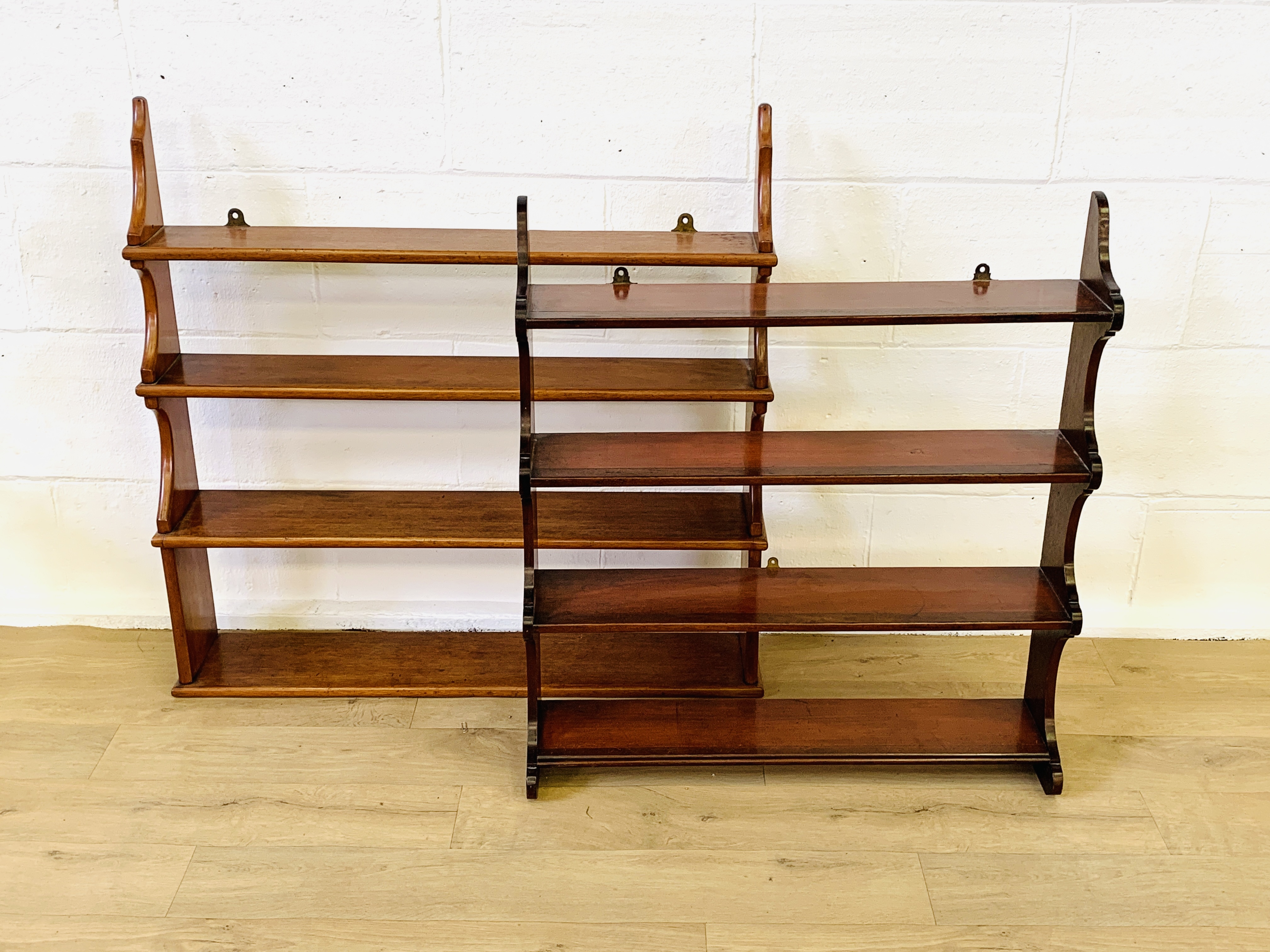 Two sets of mahogany wall mounted shelves - Image 4 of 4