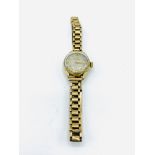 Omega 17 jewels wrist watch in 9ct gold case, with 9ct gold strap