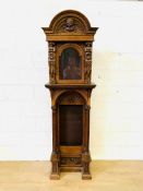 Victorian carved oak longcase clock case