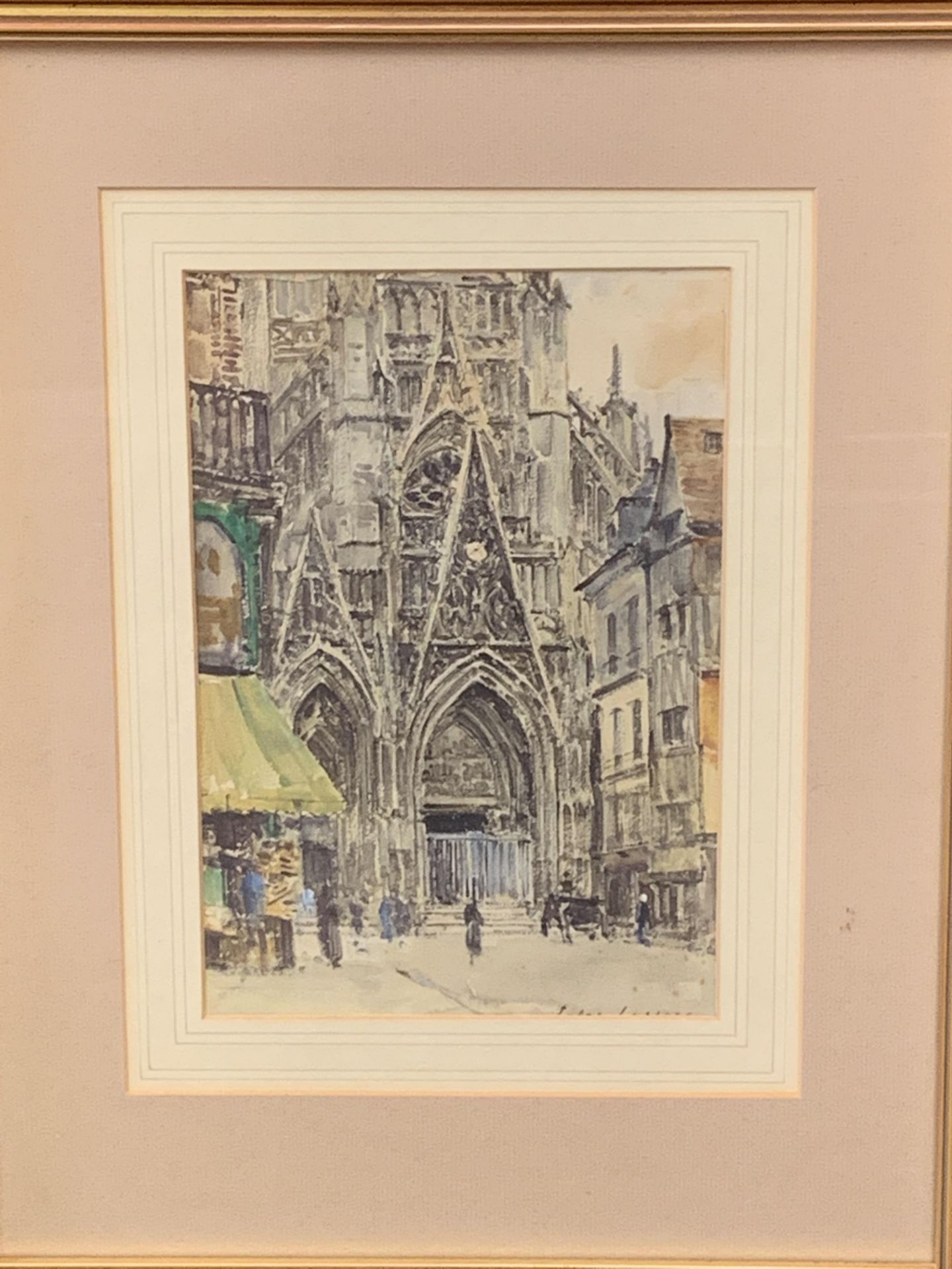 Watercolour of Eglise Maclou in Rouen - Bild 2 aus 3