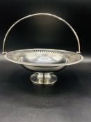 Silver pierced rimmed fruit bowl on stand, by William Hutton and Sons Limited