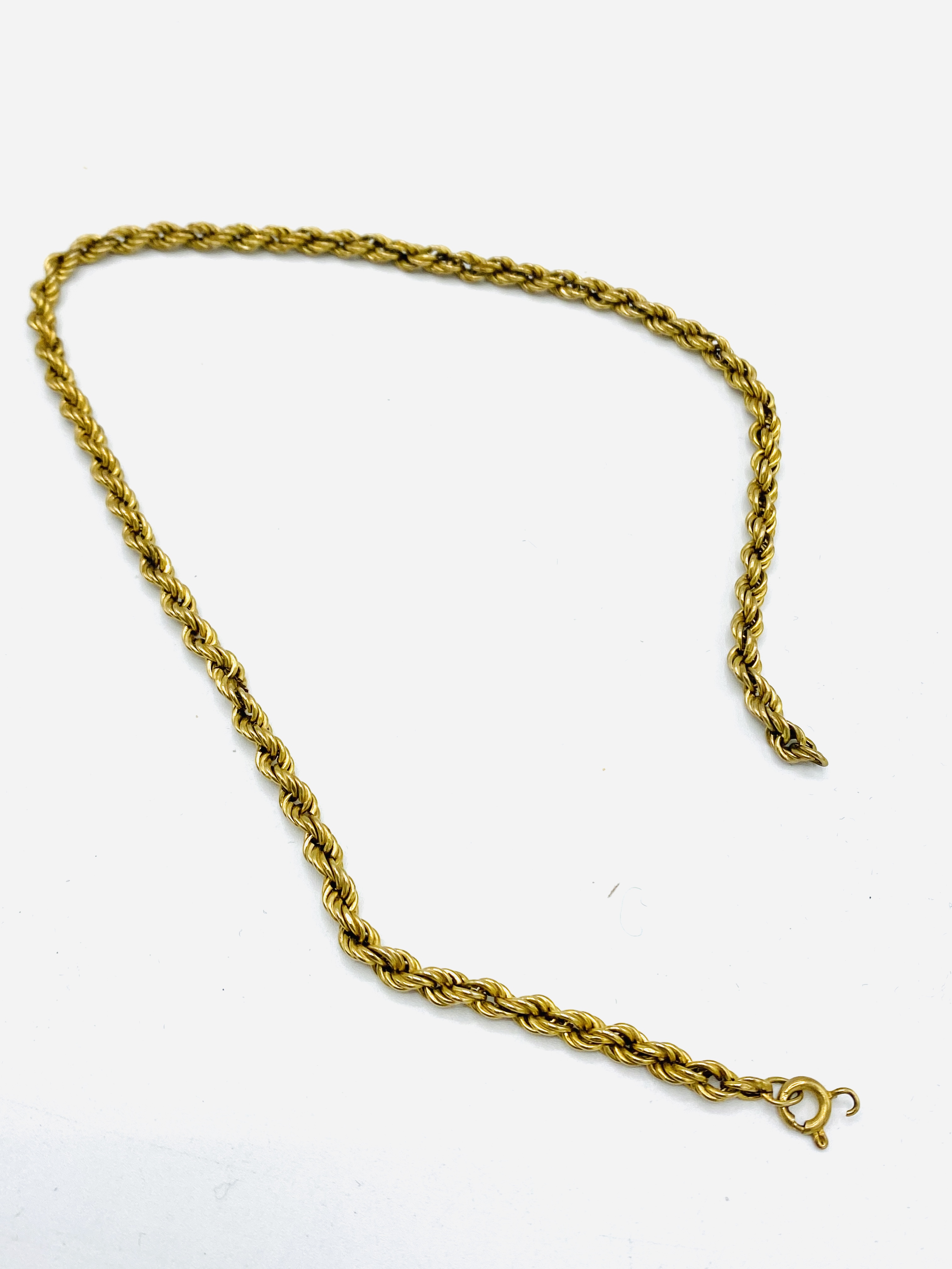 9ct gold rope twist chain and matching bracelet - Image 2 of 3