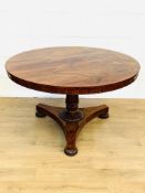 Mahogany circular tilt top dining table