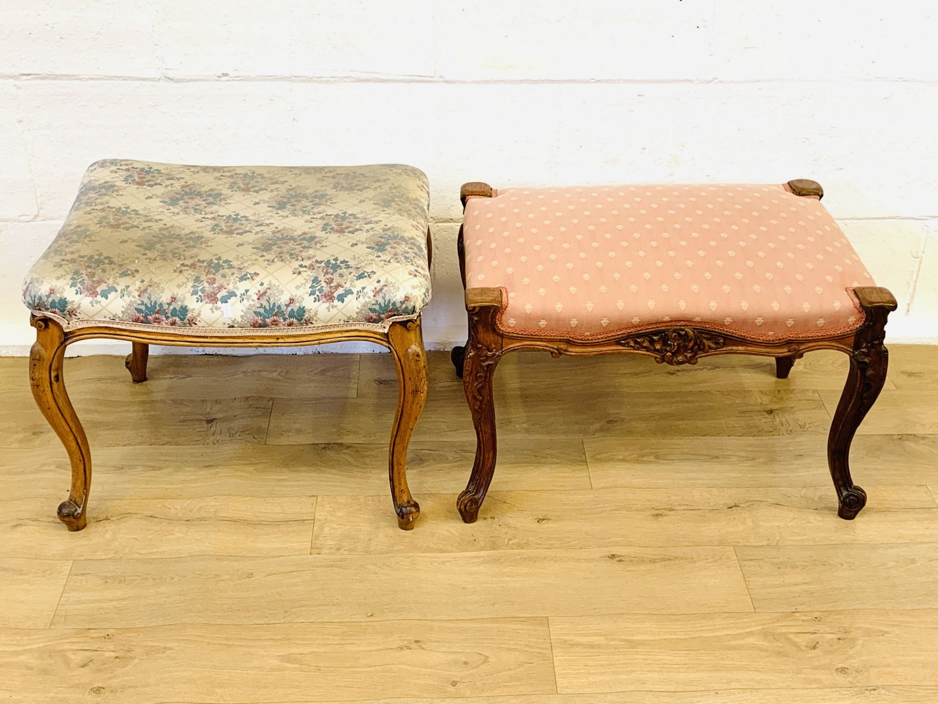 Mahogany stool; together with a mahogany footstool - Image 4 of 4