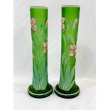 Two art nouveau glass vases