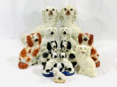 A collection of Staffordshire dogs