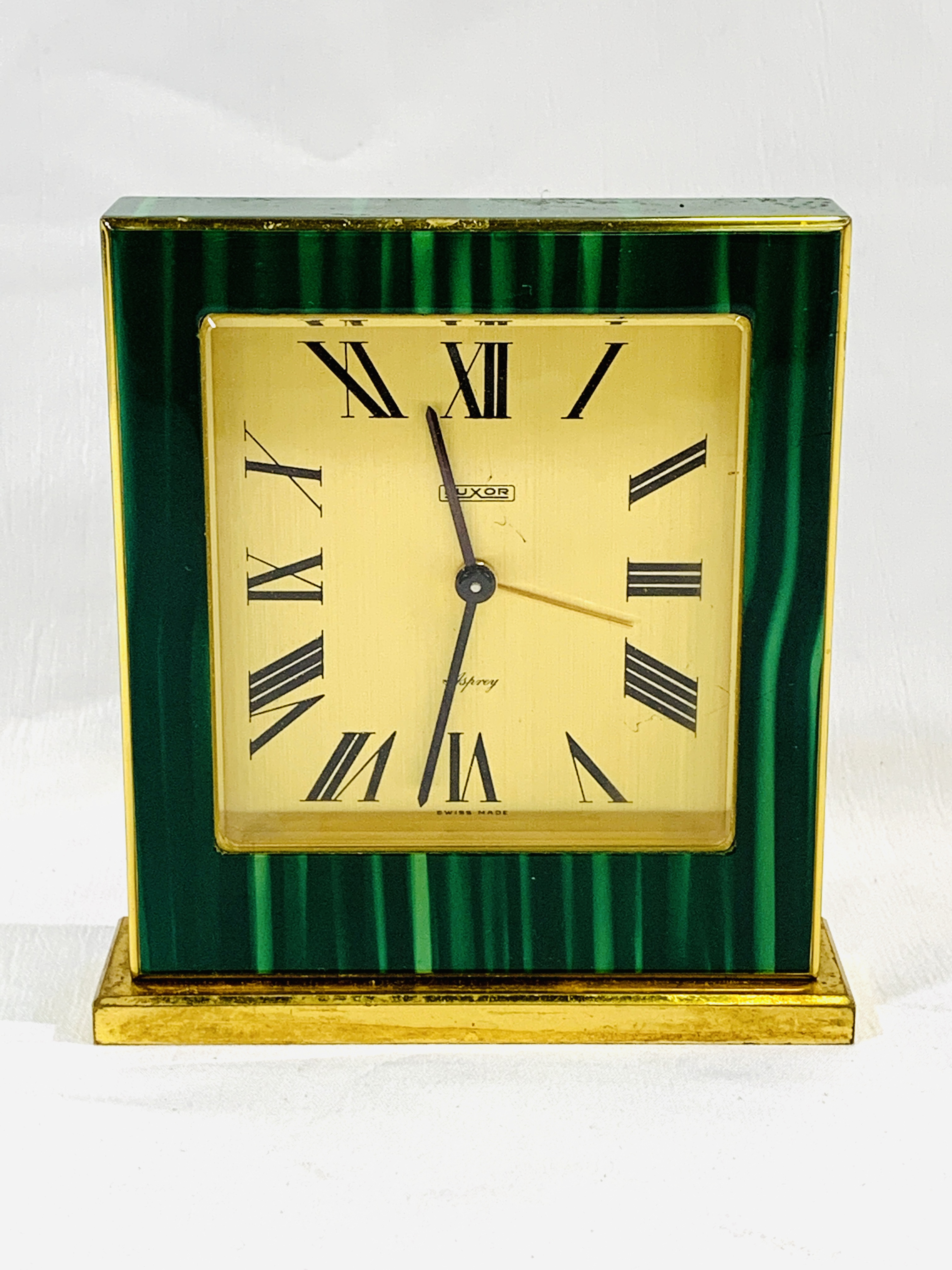 Asprey green malachite alarm clock