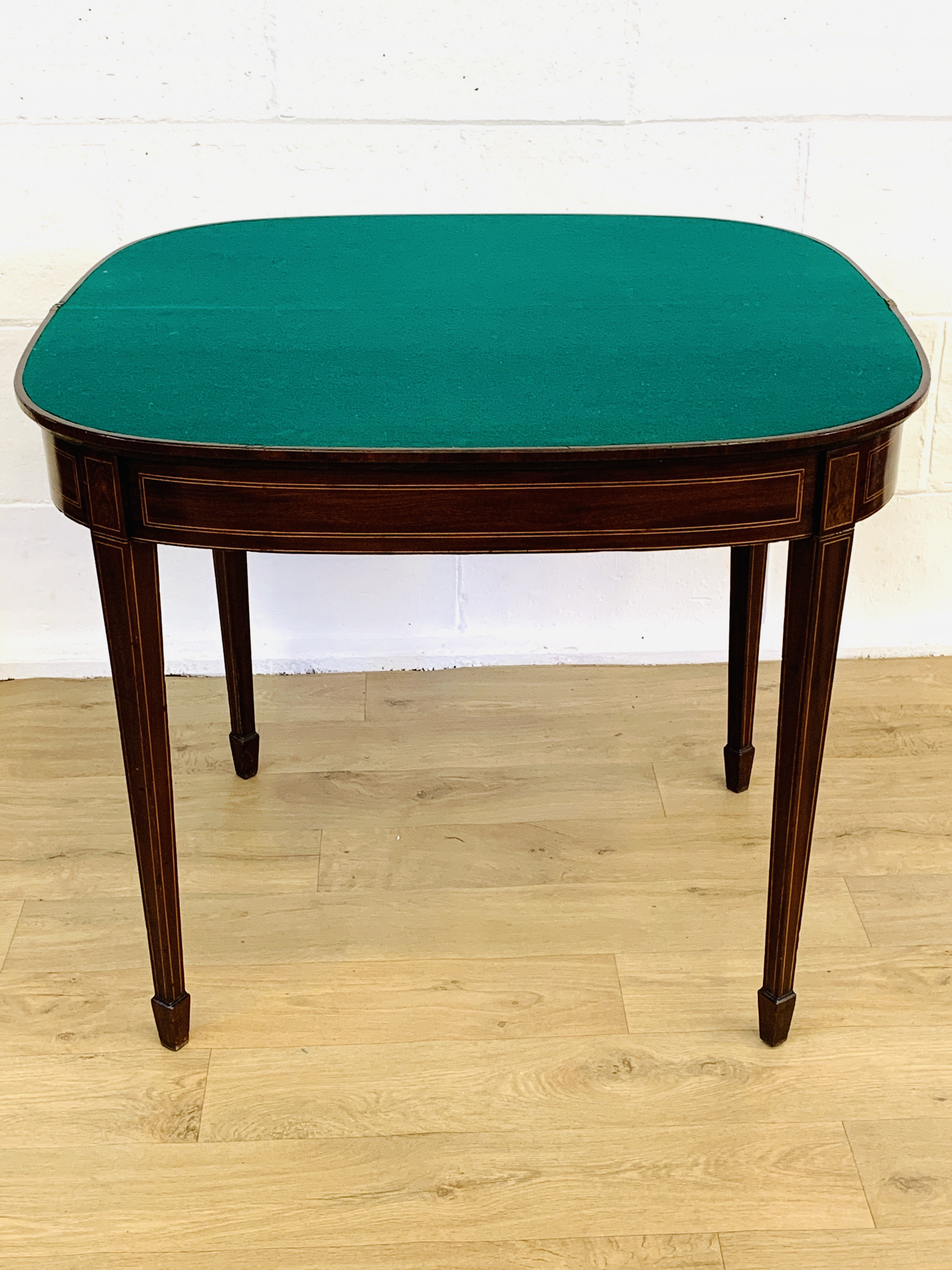 Mahogany inlaid card table - Image 4 of 5