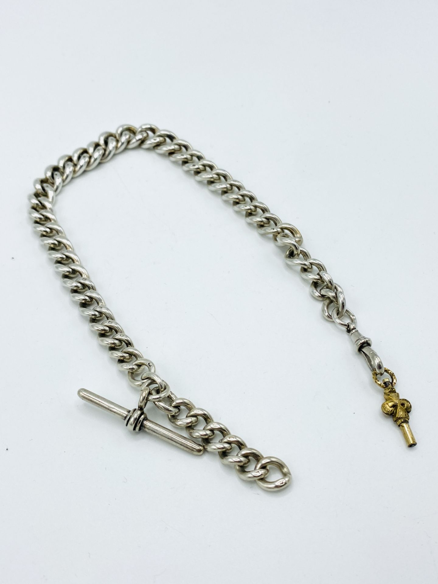 Silver fob chain - Image 4 of 6