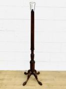 Mahogany standard lamp with shade