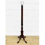 Mahogany standard lamp with shade