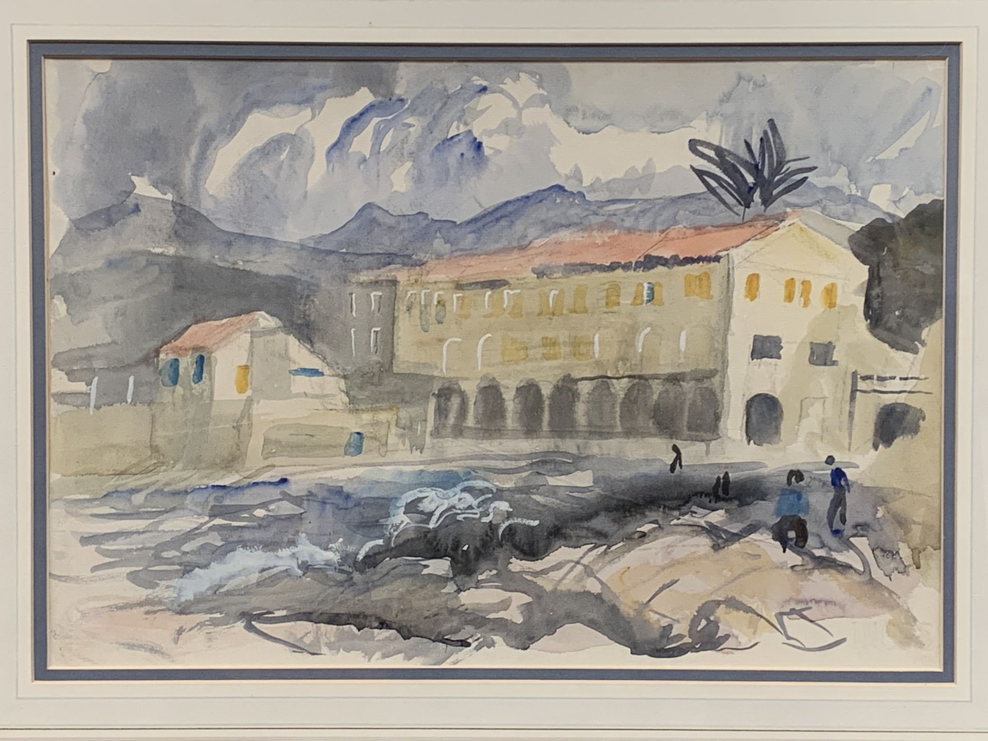 Watercolour of a harbour scene - Bild 2 aus 3