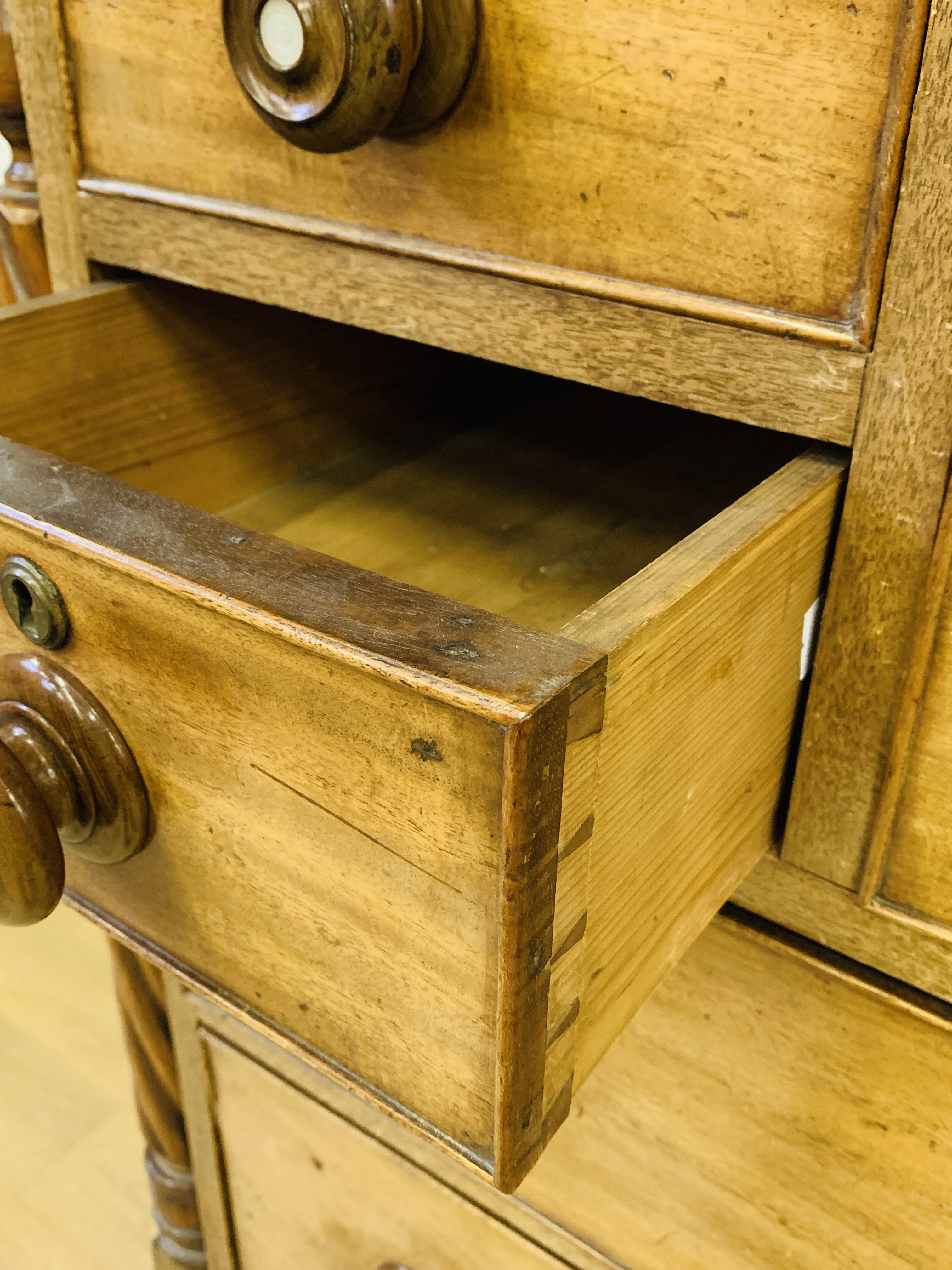 Scottish mahogany chest of four over three drawers - Image 4 of 8