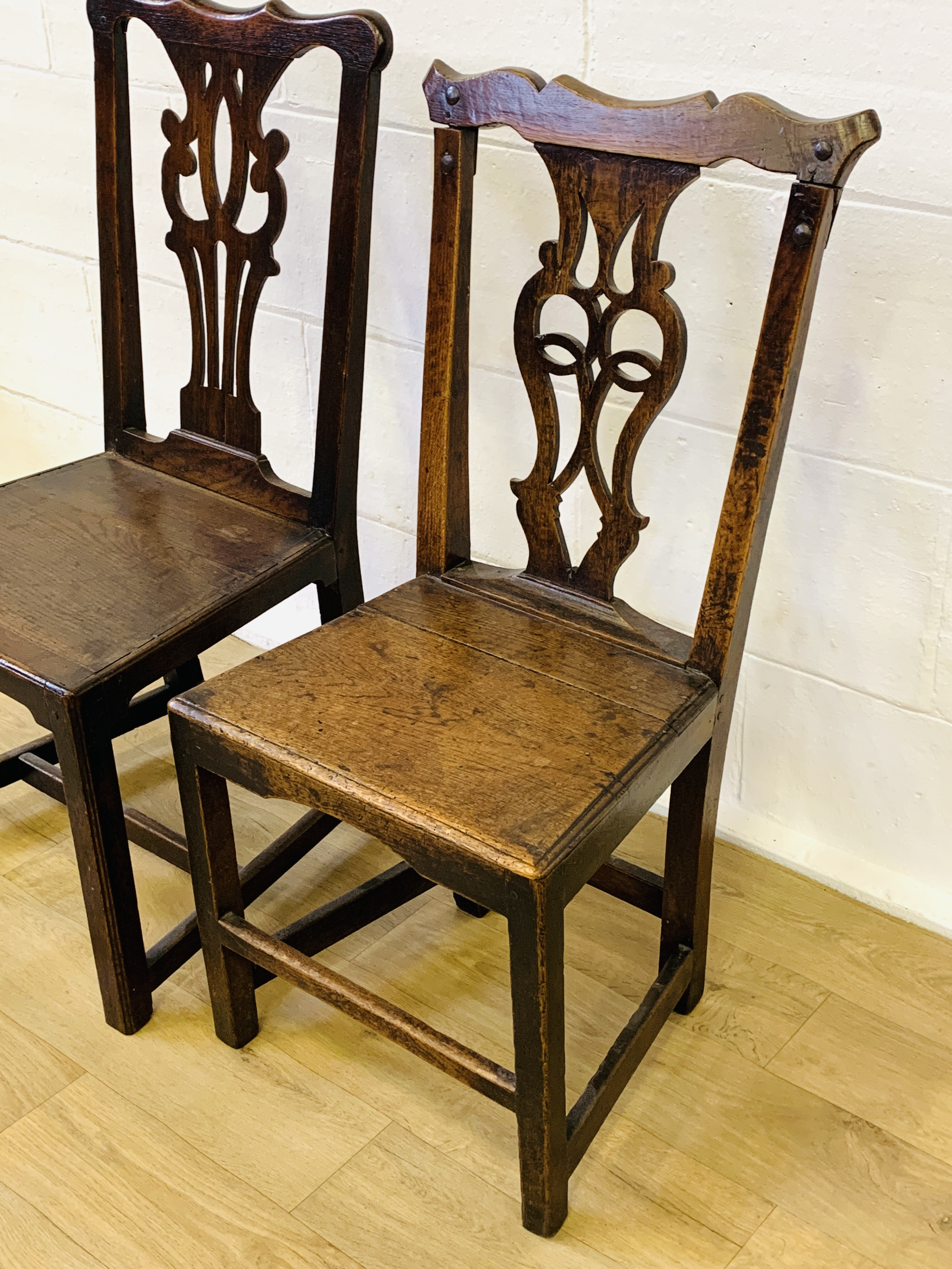 Two elm seat dining chairs - Image 2 of 5