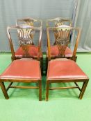 A set of four mahogany dining chairs