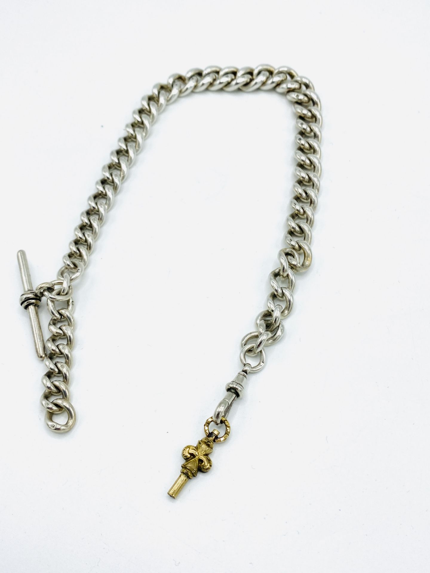 Silver fob chain - Image 5 of 6