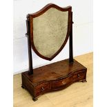 Mahogany shield shape toilet mirror to three drawers