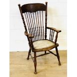 Spindle back elm seat armchair