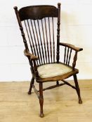 Spindle back elm seat armchair