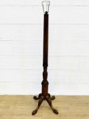 Mahogany standard lamp with shade