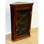 Mahogany glass fronted corner display cabinet