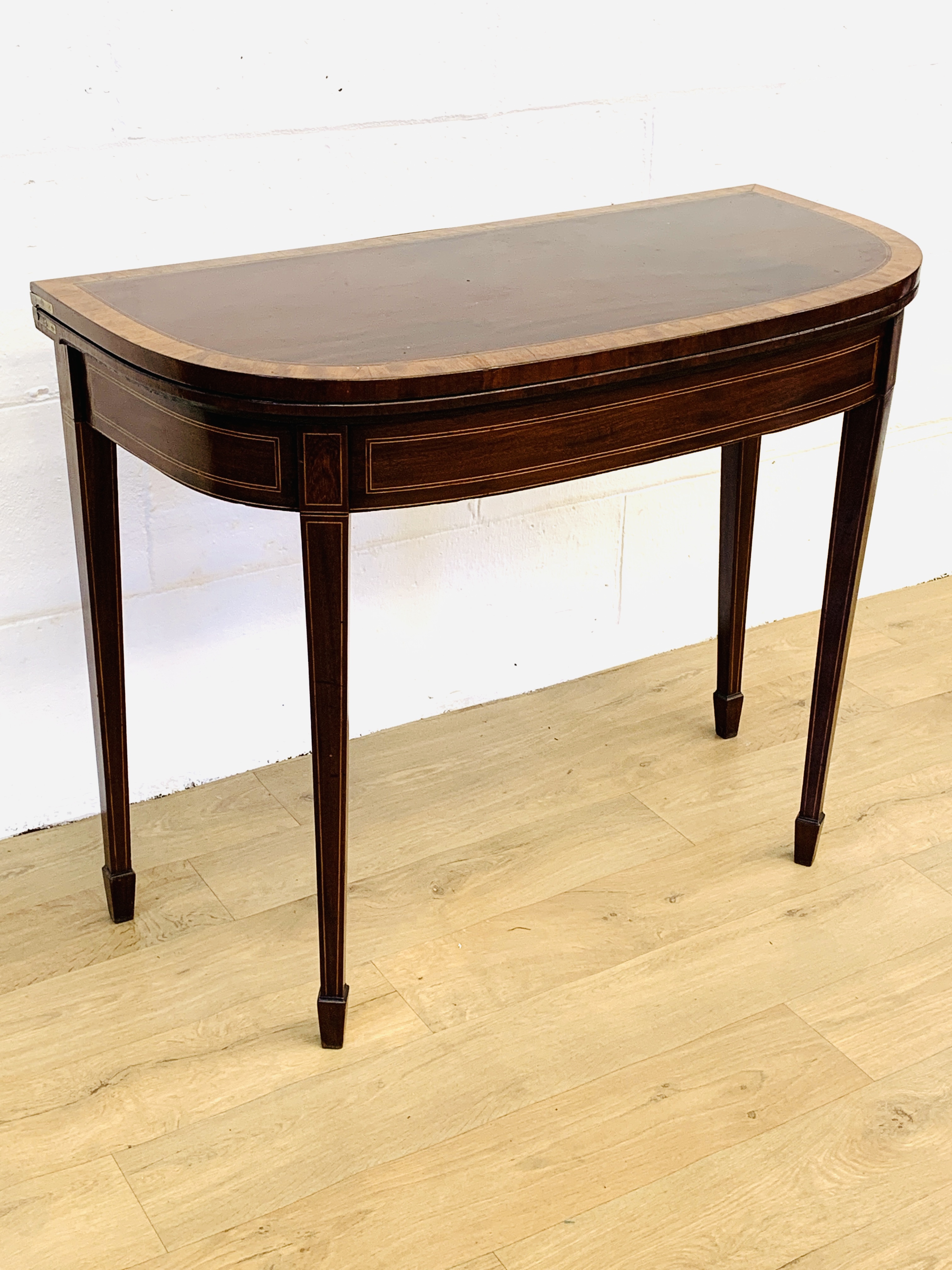 Mahogany inlaid card table