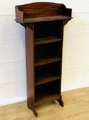 Mahogany open four shelf bookcase