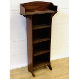 Mahogany open four shelf bookcase