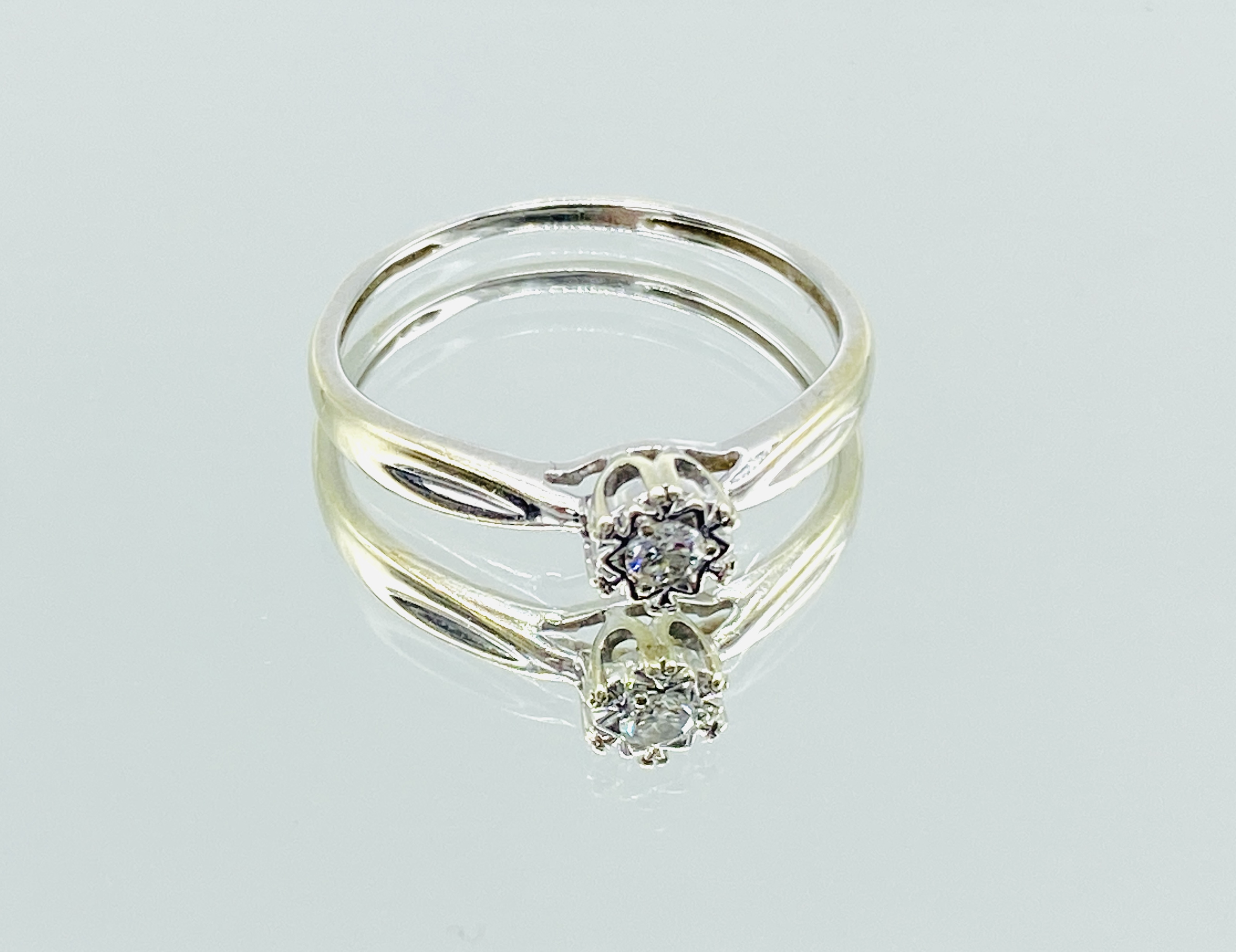 9ct white gold solitaire diamond ring