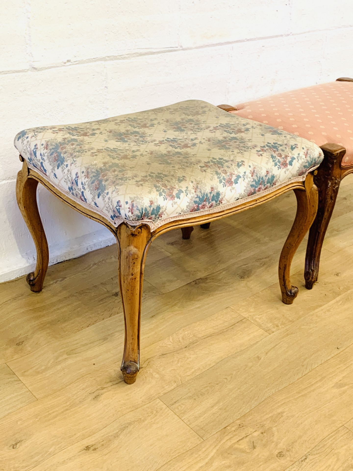 Mahogany stool; together with a mahogany footstool - Image 3 of 4