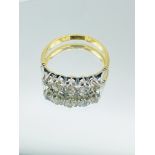 18ct Gold and platinum 5 diamond ring