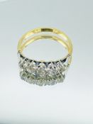 18ct Gold and platinum 5 diamond ring