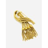 18ct gold tassel clip set with diamonds