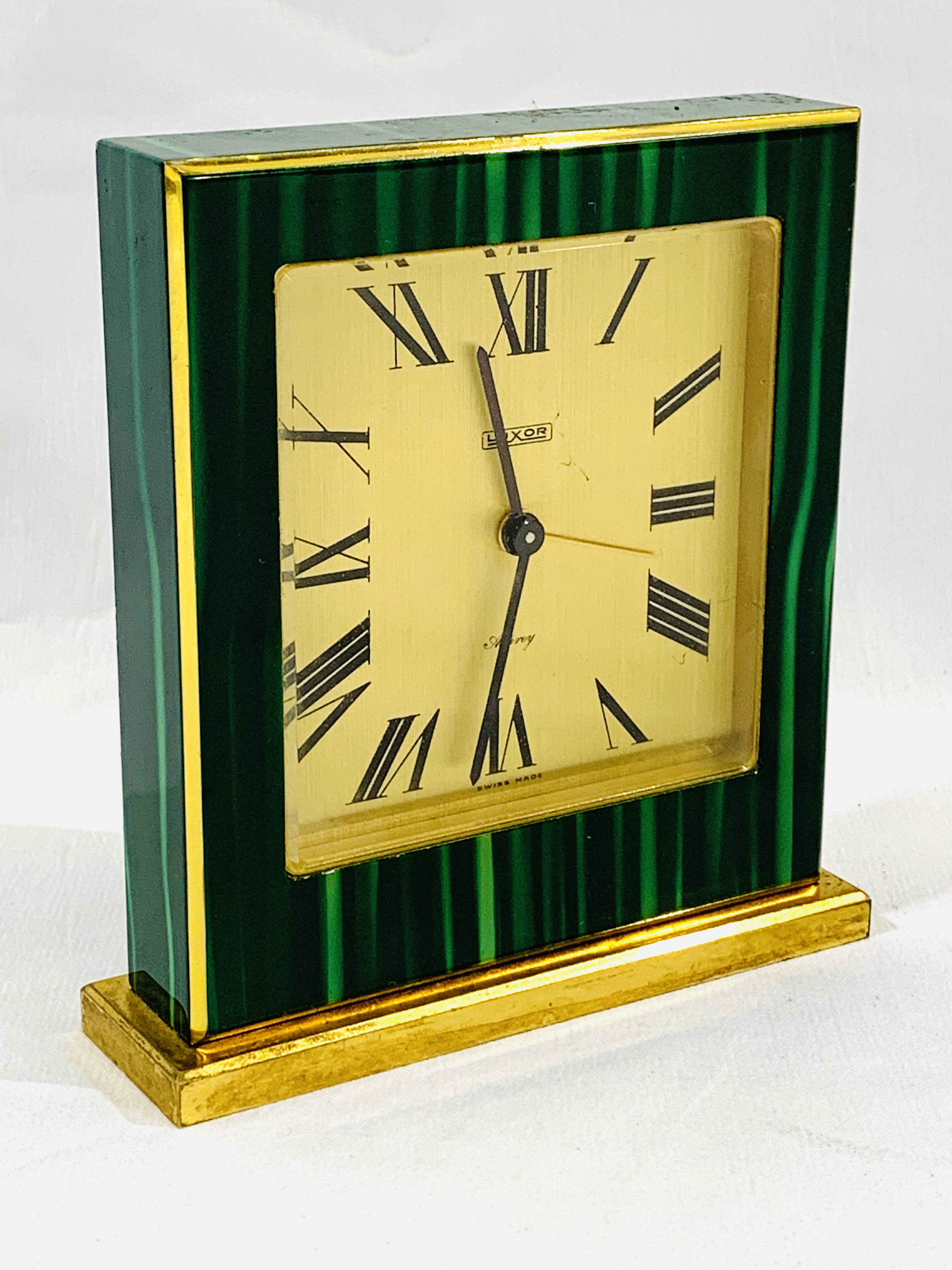 Asprey green malachite alarm clock - Image 2 of 5