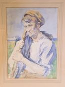 Stanhope Alexander Forbes (1857 -- 1947), watercolour of a farmer