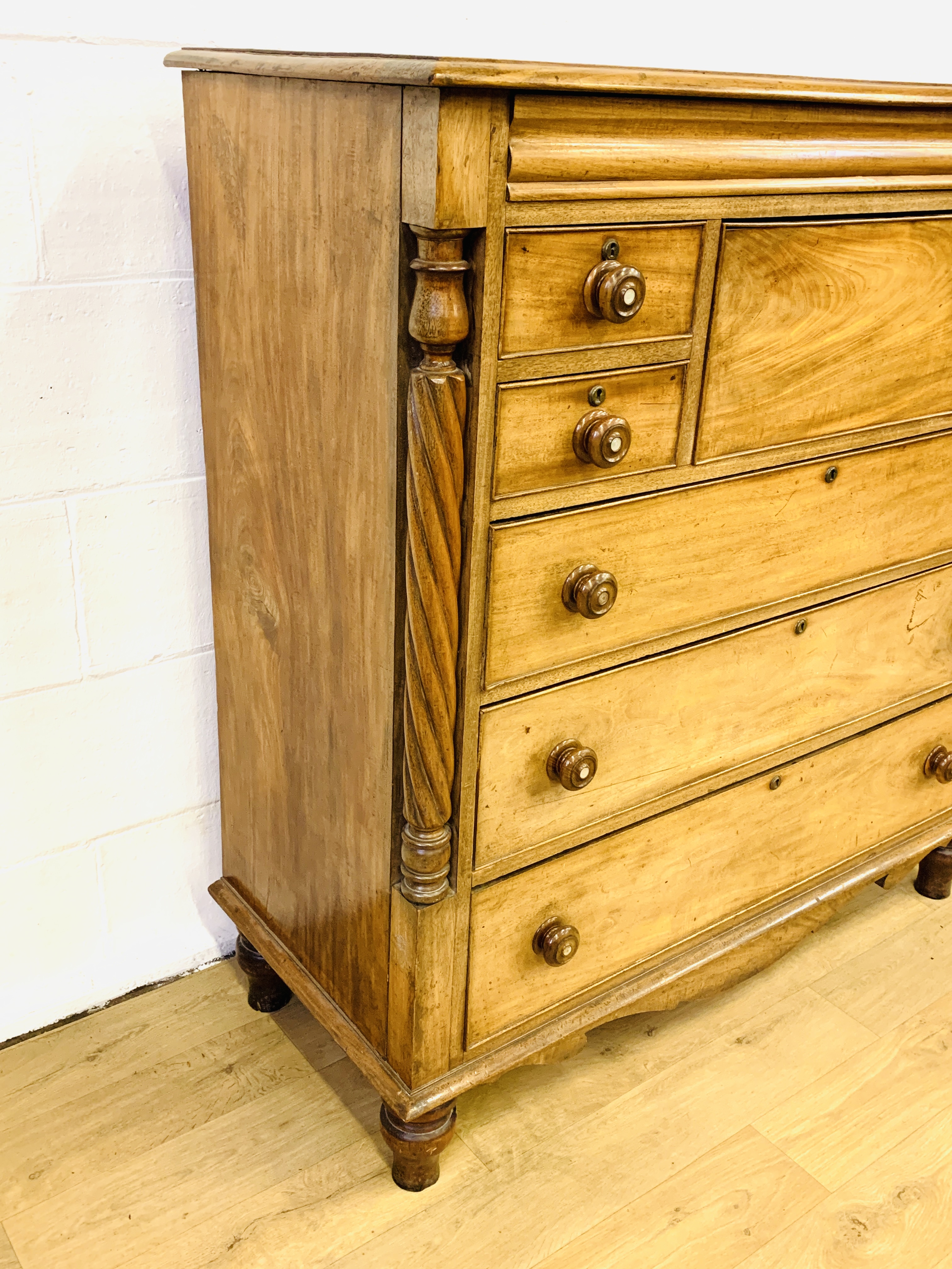 Scottish mahogany chest of four over three drawers - Image 3 of 8