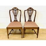 Pair of mahogany drop in seat dining chairs