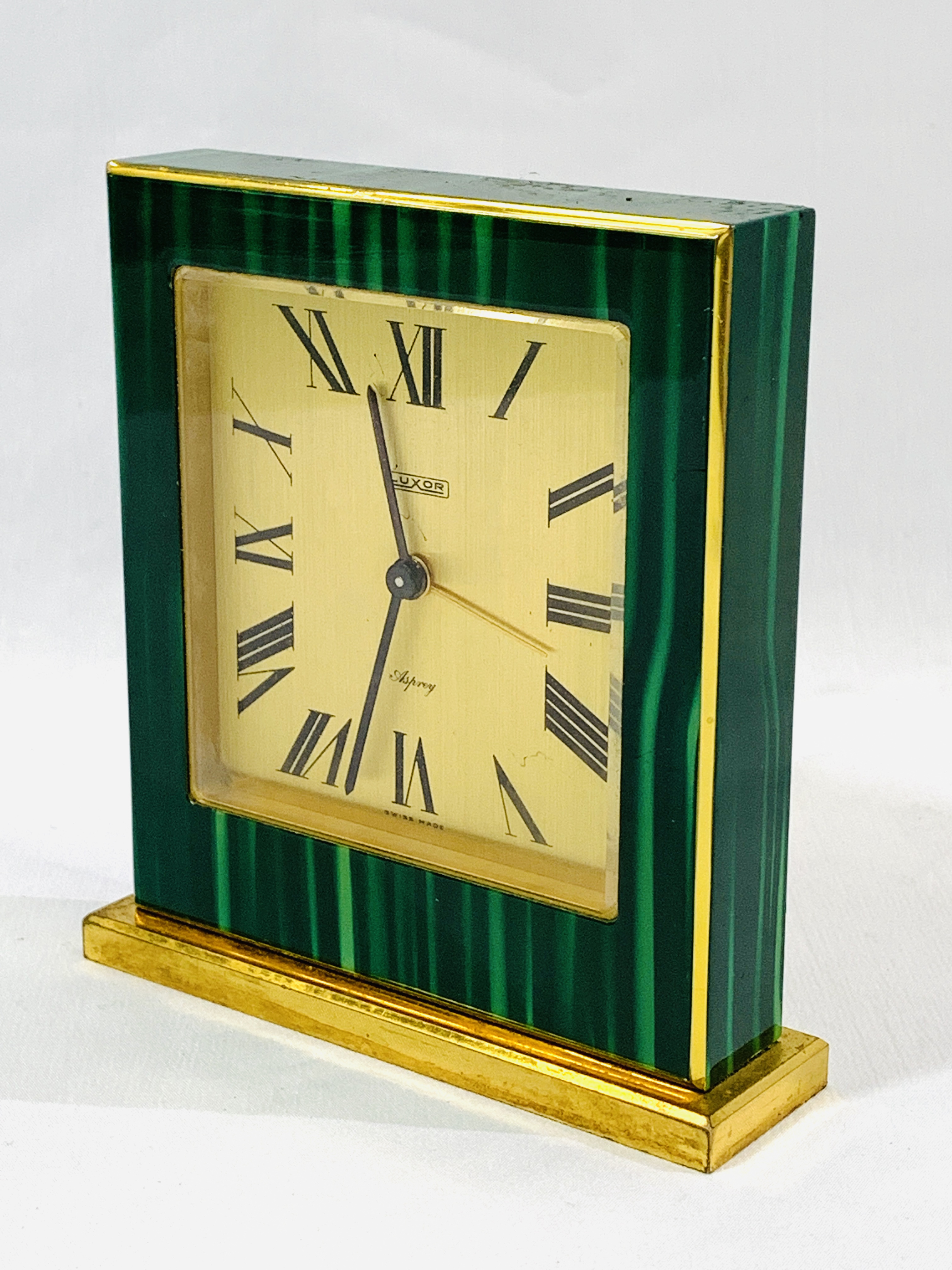 Asprey green malachite alarm clock - Image 4 of 5