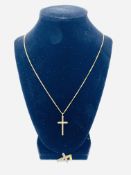 Two 9ct gold crosses