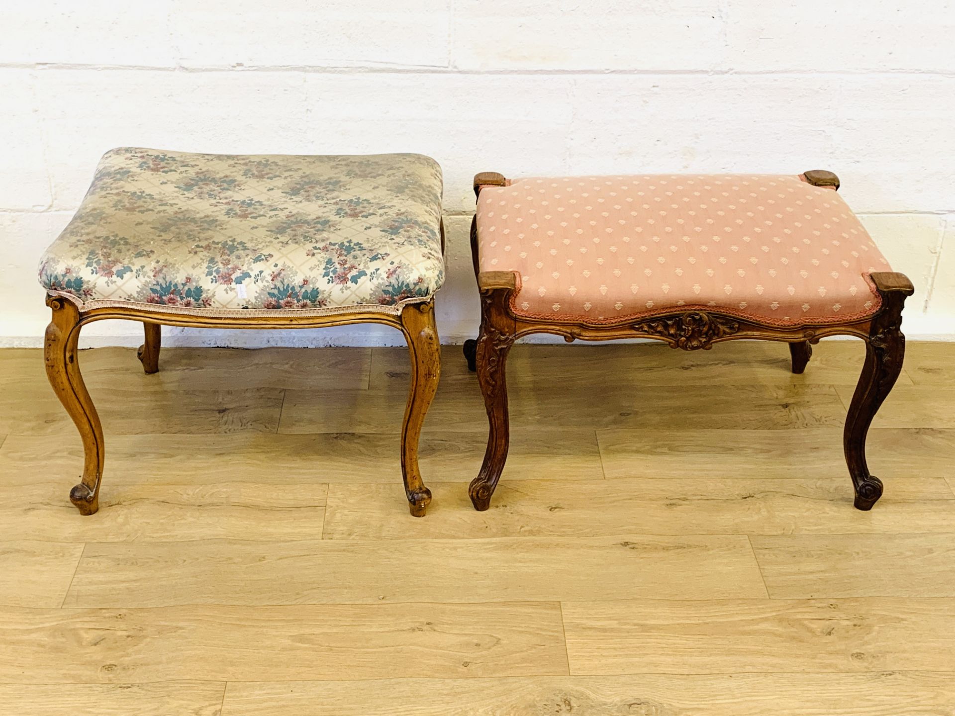 Mahogany stool; together with a mahogany footstool