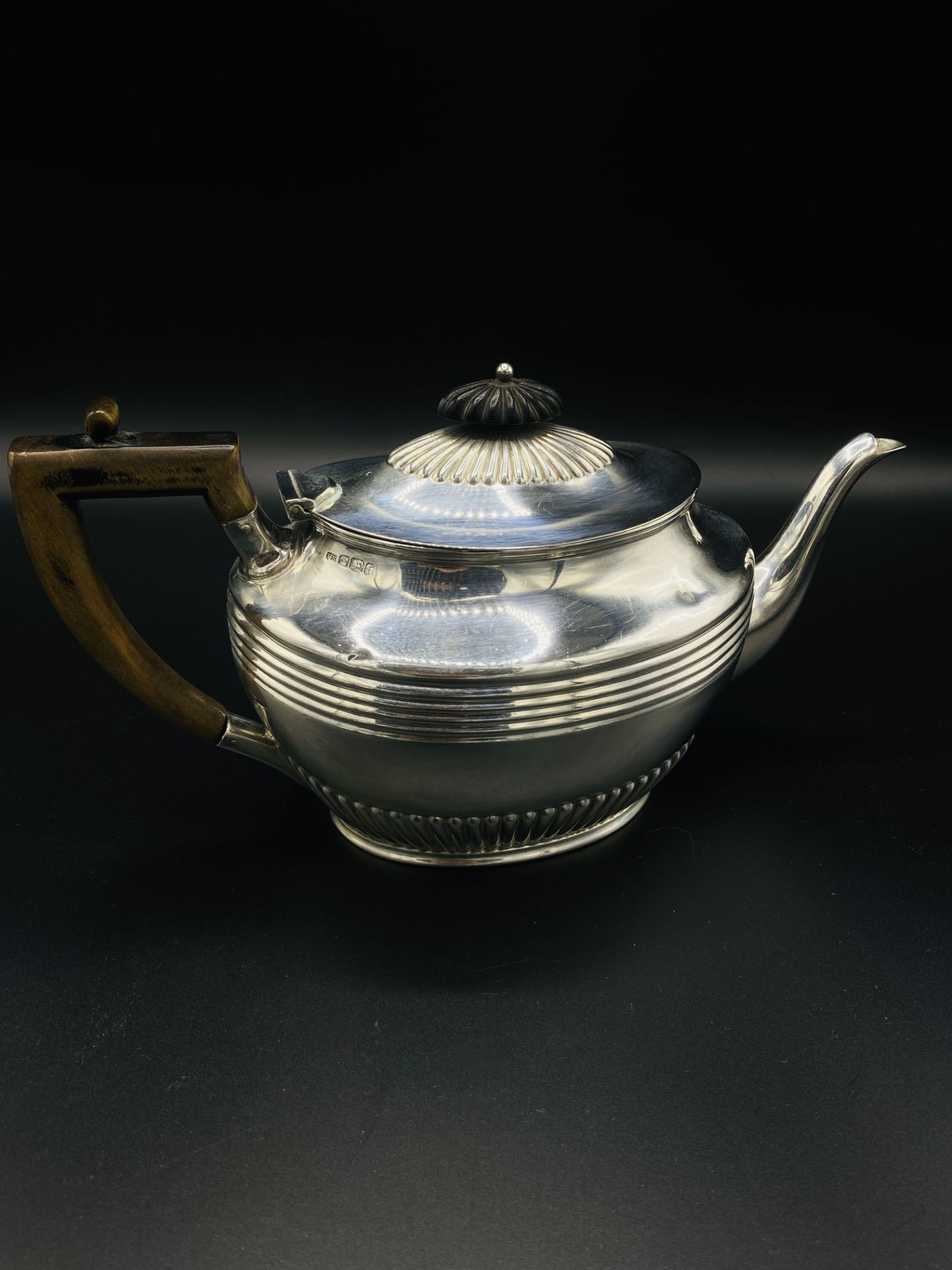 Silver tea and coffee service by Henry Stratford, hallmarked Sheffield 1898/9 - Image 9 of 14