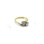 18ct gold diamond two stone ring