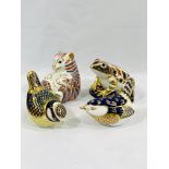 Four Royal Crown Derby paperweights