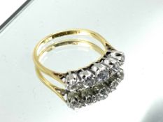 18ct gold and platinum five diamond ring