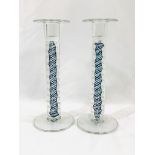 Pair of air twist candlesticks