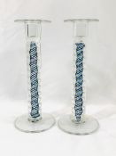 Pair of air twist candlesticks