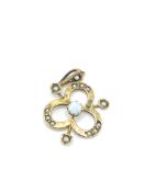 9ct gold, opal and seed pearl pendant