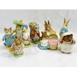 Nine Beswick Beatrix Potter figures